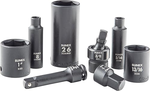 Miniatura 18 de Sunex 2569, 1/2" Drive Master Juego de llaves de impacto, 43 piezas, métricas, 9 mm - 30 mm, estándar/profundo, acero de aleación Cr-Mo, diseño