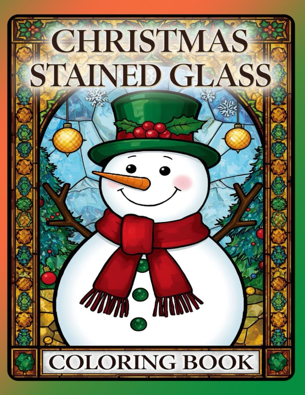 Christmas Stained Glass Coloring Book: A Festive Holiday Coloring Book Featuring Snowmen, Santa Claus, Penguins, Bells & More for Relaxation and Joyful Creativity