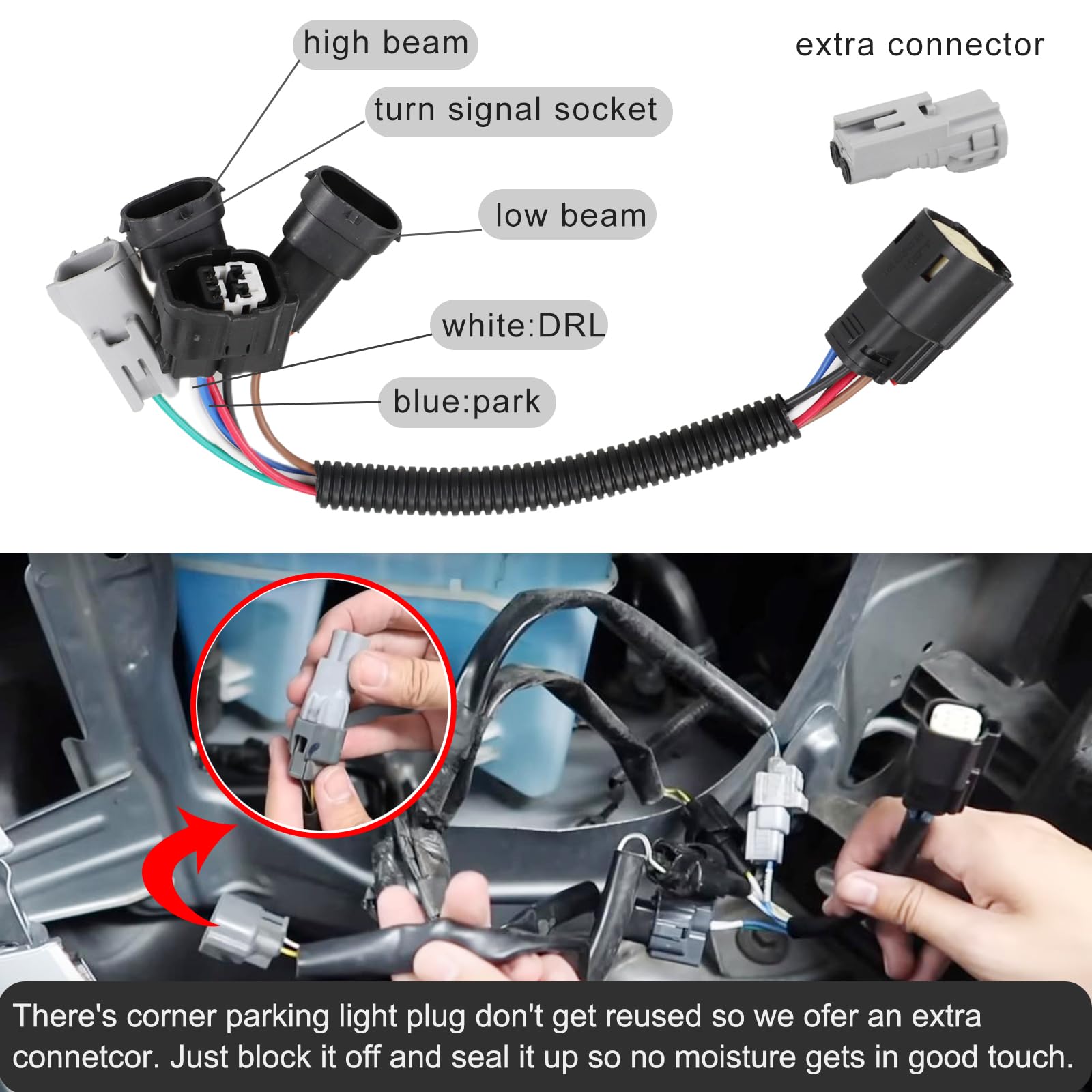 LED Headlight Conversion Harness Adapter Set – Fits 2016-2020 Toyota Tacoma (Plug & Play)