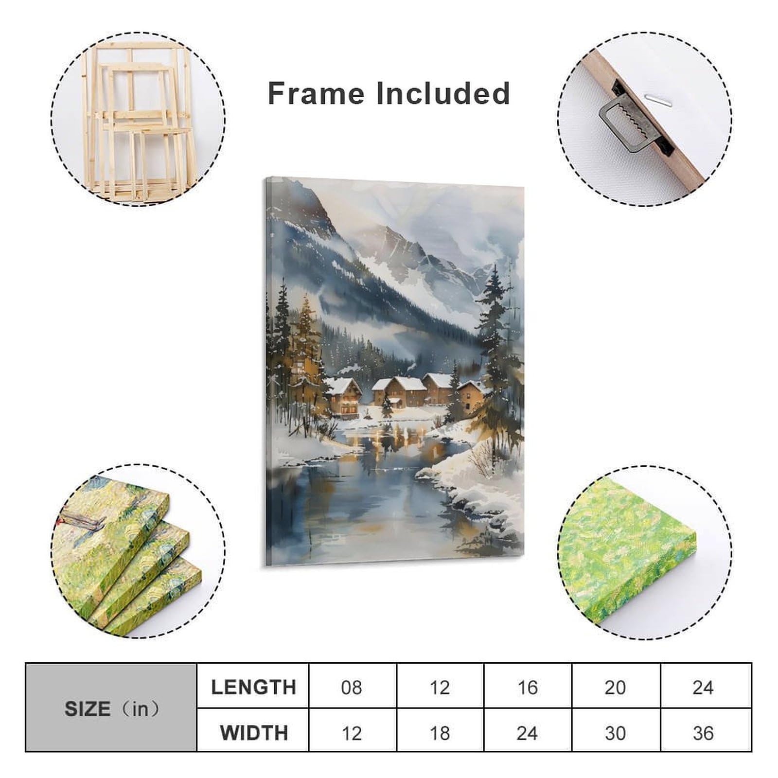 Amazon.com: ZJLAMZ Lapland Watercolor Painting Finland Wall Art