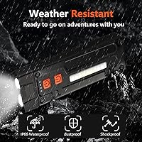 Vista 2 de Linterna plana recargable, 600 lúmenes, mini linternas brillantes con clip y base magnética, IP66 EDC linterna portátil de bolsillo para el hogar