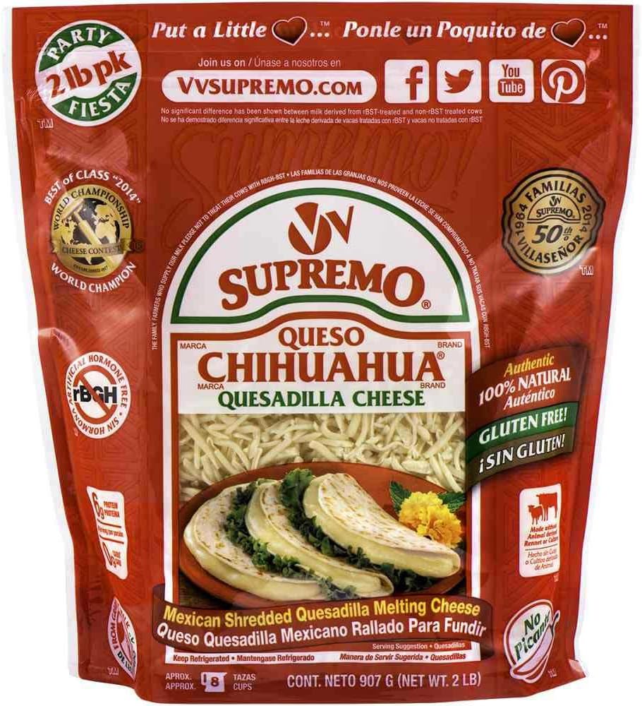 VV Supremo Shredded Queso Chihuahua Cheese, 5 Pound 4 per