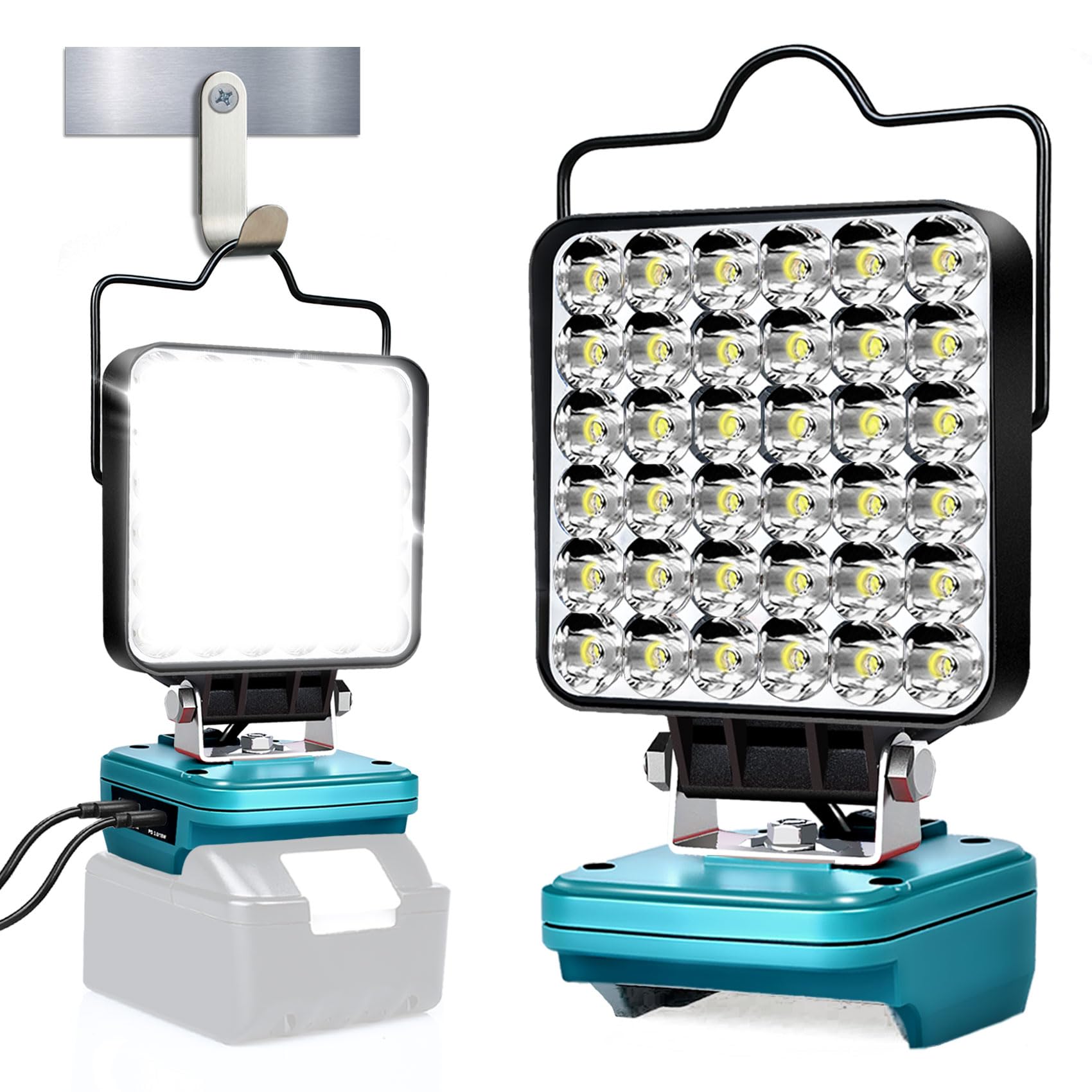 GZYZ LED Work Light for Makita 14.4V-18V LXT Battery, Cordless Work Light with USB & Type-C Ports, 85W 6500LM Spotlight for Outdoor, Emergency, Job Site Lighting (No Battery)