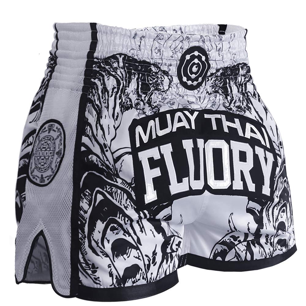 FLUORY - Pantalones cortos para Muay Thai, MMA - - X-Large
