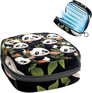 Sanitary Napkin Storage Bag for Feminine Pads, First Period Kit for Women, Panda Portable Menstrual Period Sanitary Pouch
