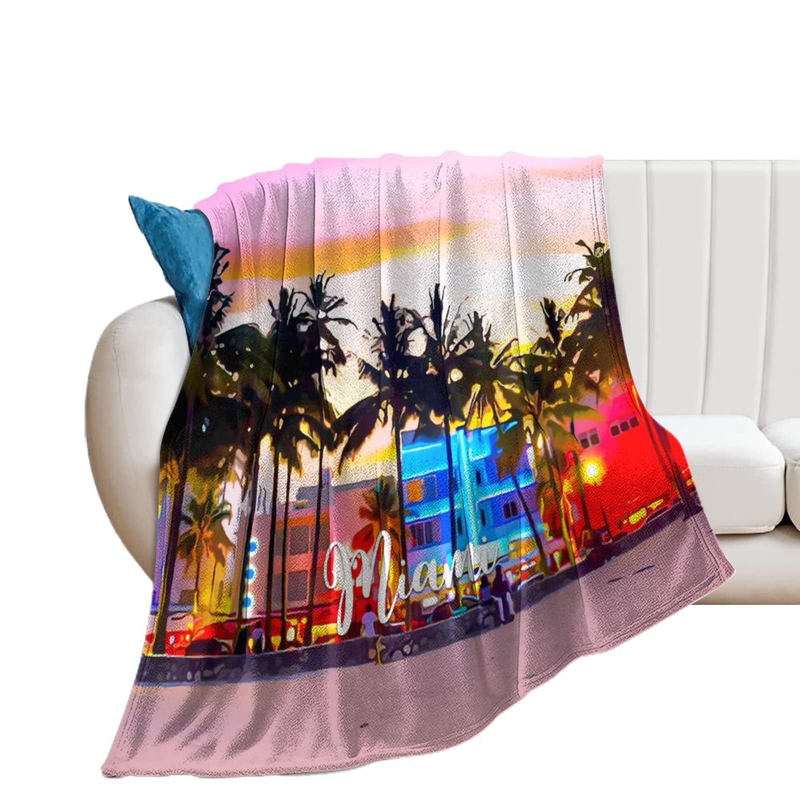 Plaid en flanelle pour canapé couverture lit microfibre chaude Miami 178x203