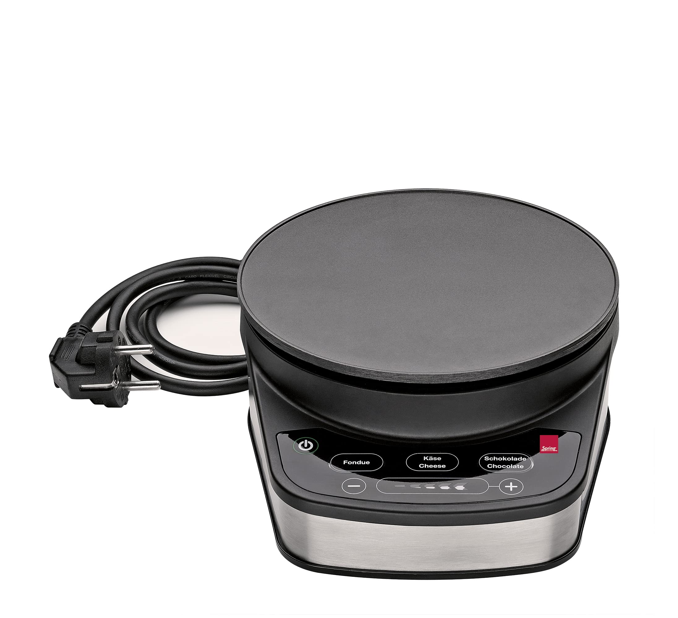 Spring Kit de fondue électrique pour 6 personnes - Régulation optimale de la température - Pour fondue au fromage, à l'huile ou au chocolat - Stable - Avec 6 fourchettes à fondue - 1,4 l