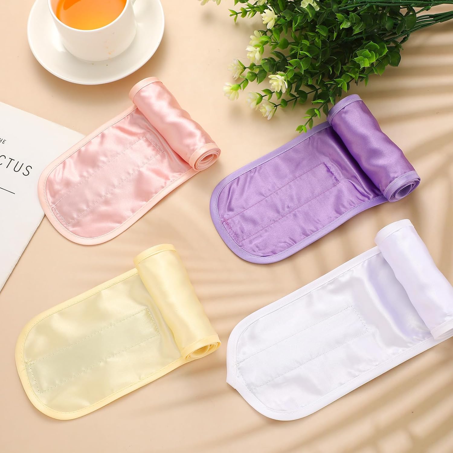 Eurzom 4 Pcs Satin Hair Wrap Sleeping image 5