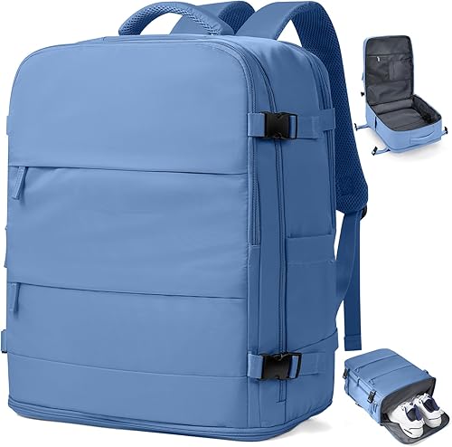 Miniatura 547 de coowoz Mochila de viaje grande para mujeres y hombres,Mochila de transporte,Mochila de senderismo impermeable para deportes al aire libre, Azul, 45
