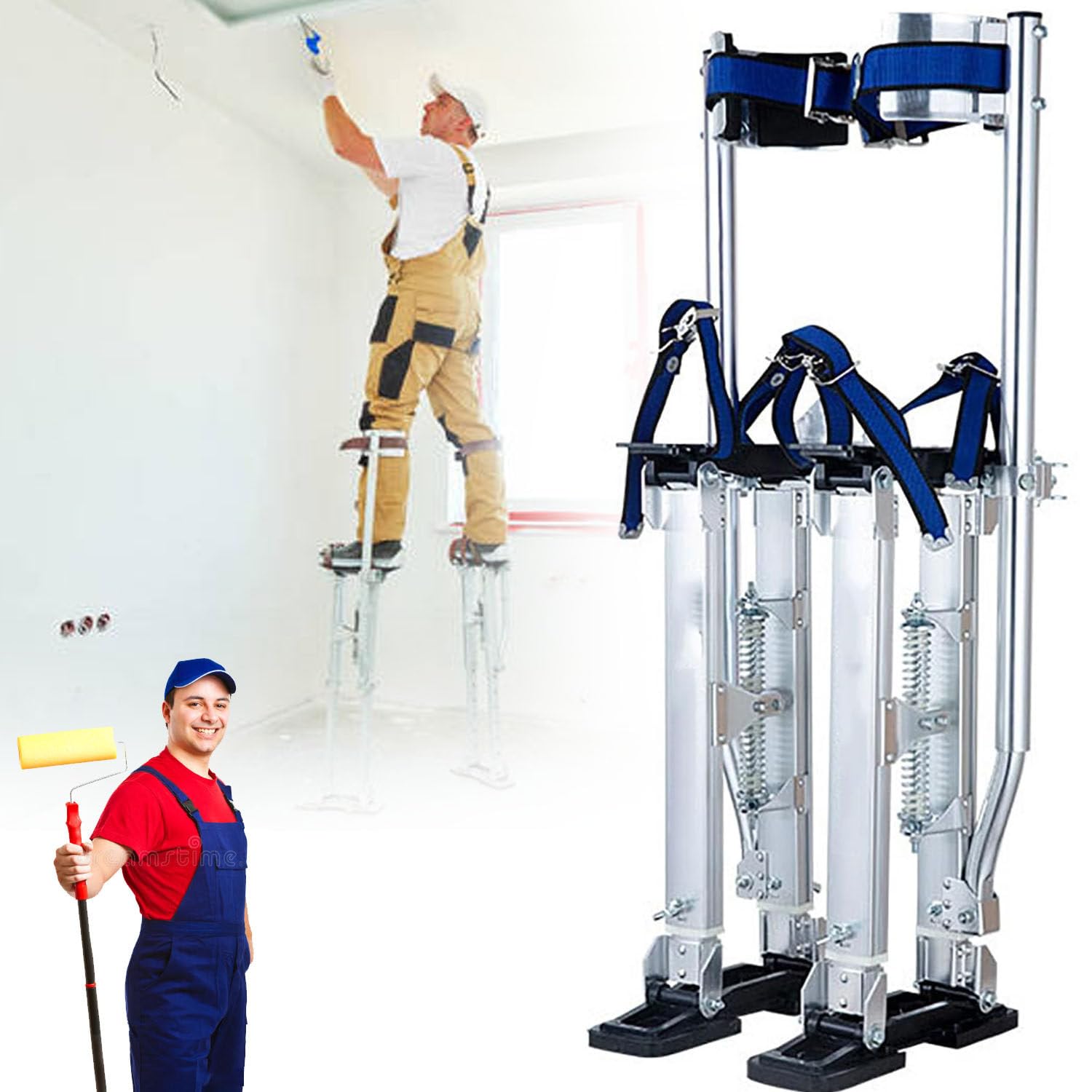 Aluminiowe szczudła dekoratorskie, 18-30-calowe aluminiowe szczudła do płyt gipsowo-kartonowych, szczudła robocze dla malarzy, budowniczych sufitów, regulowane dla malarzy, taśma do chodzenia