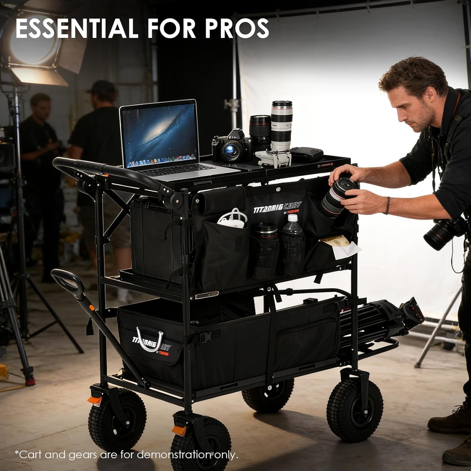 TARION Titanrig Cart Bolsa de Almacenamiento Lateral: Accesorios para Carro de cámara con múltiples Bolsillos para videógrafos cineastas