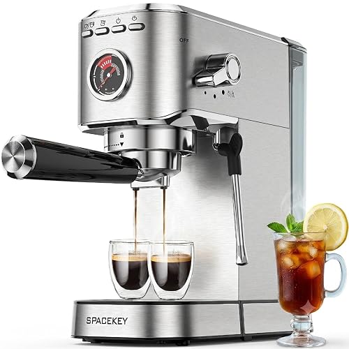 Spacekey Espresso Machine with Milk Frother, 20 Bar Compact Expresso