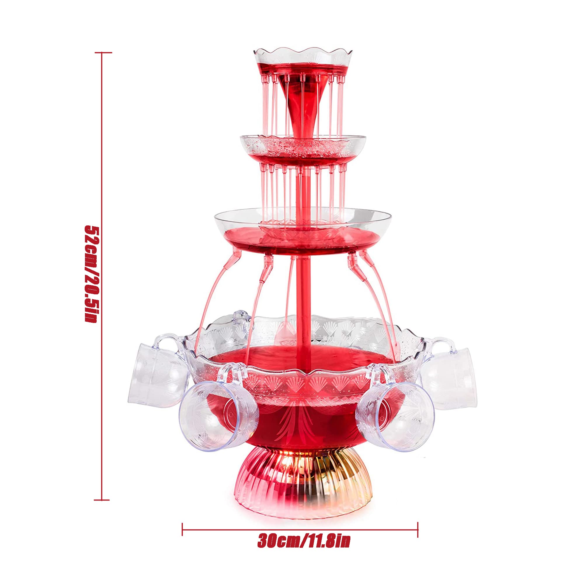 Amazon.com: Royare Acrylic Light-Up Drink Fountain,4-Tier Party