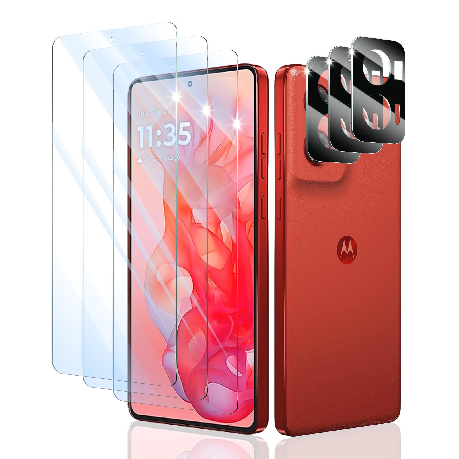 Screen Protector and Camera Lens Protector for Motorola Moto G Stylus 5G 2024, Double Shatterproof HD Tempered Glass Film, [9H Hardness][