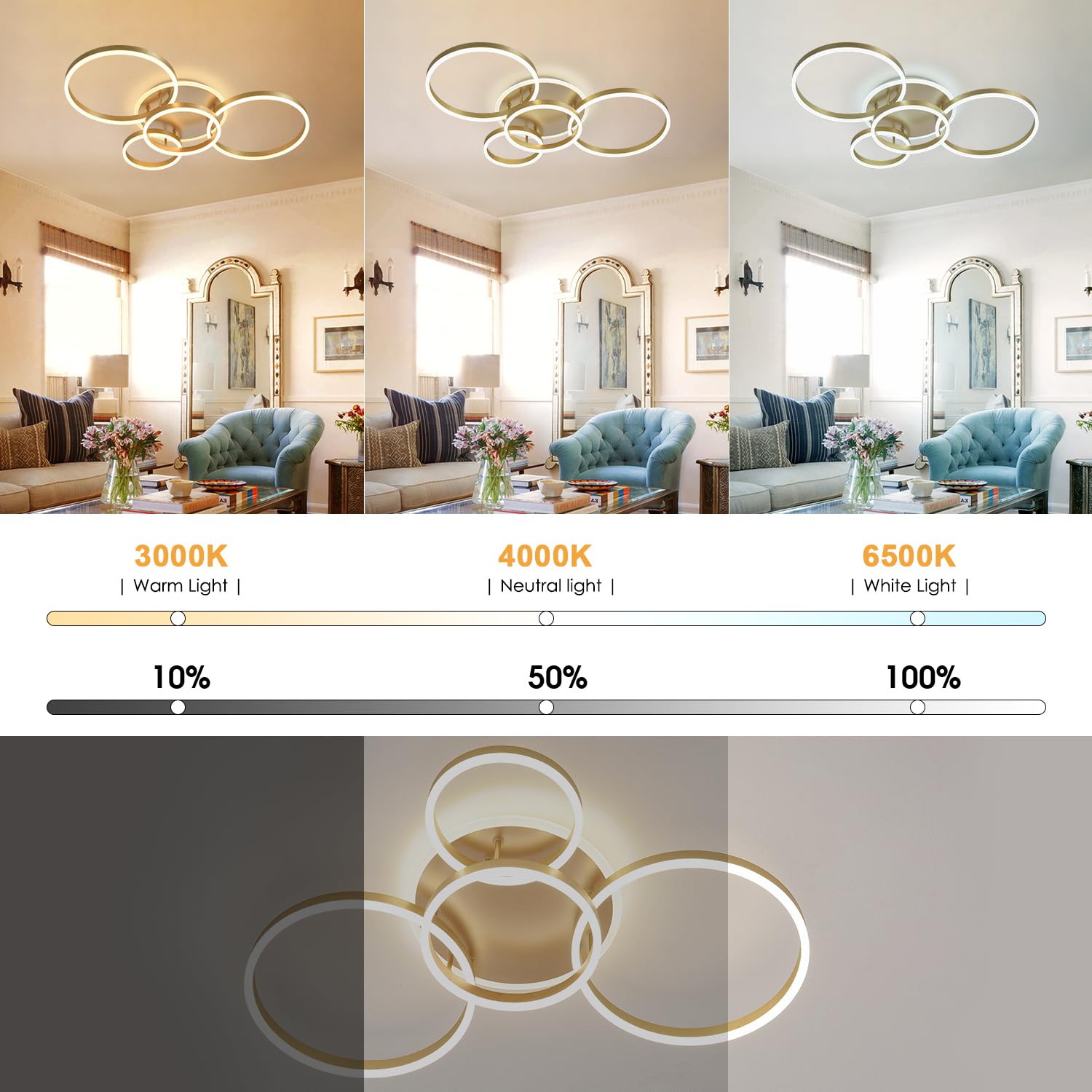 XGZL · LIGHTING 4-Rings Modern LED Ceiling Light Dimmable 39