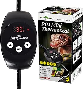 REPTIZOO Dimming Thermostat PID Temperature Controller with Memory Function for Reptile Heat Lamps and Heaters