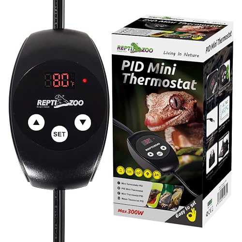 REPTIZOO Dimming Thermostat, PID Temperature Controller with Memory Function, Reptile Thermostat for Reptile Heat lamp, Specifically Designed for Light Heat Bulbs & Heaters