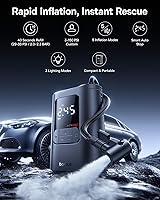 Vista 2 de Baseus Inflador de neumáticos, compresor de aire portátil, bomba de aire inalámbrica de 150 PSI para neumáticos de automóvil, inflador eléctrico 2