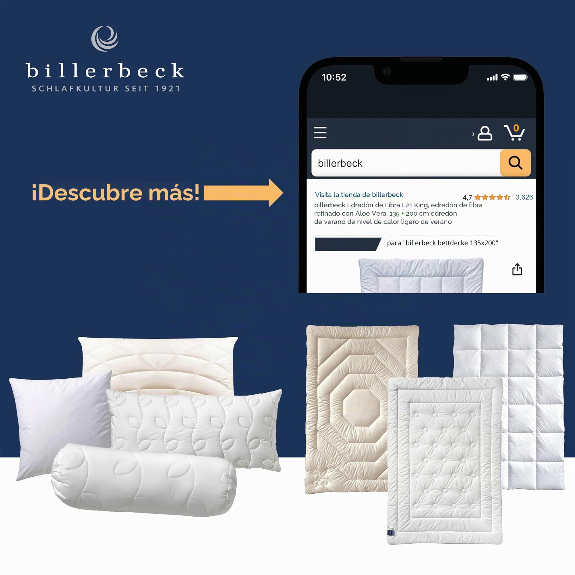 billerbeck S20 - Almohada Cervical de látex, 40 x 80 cm