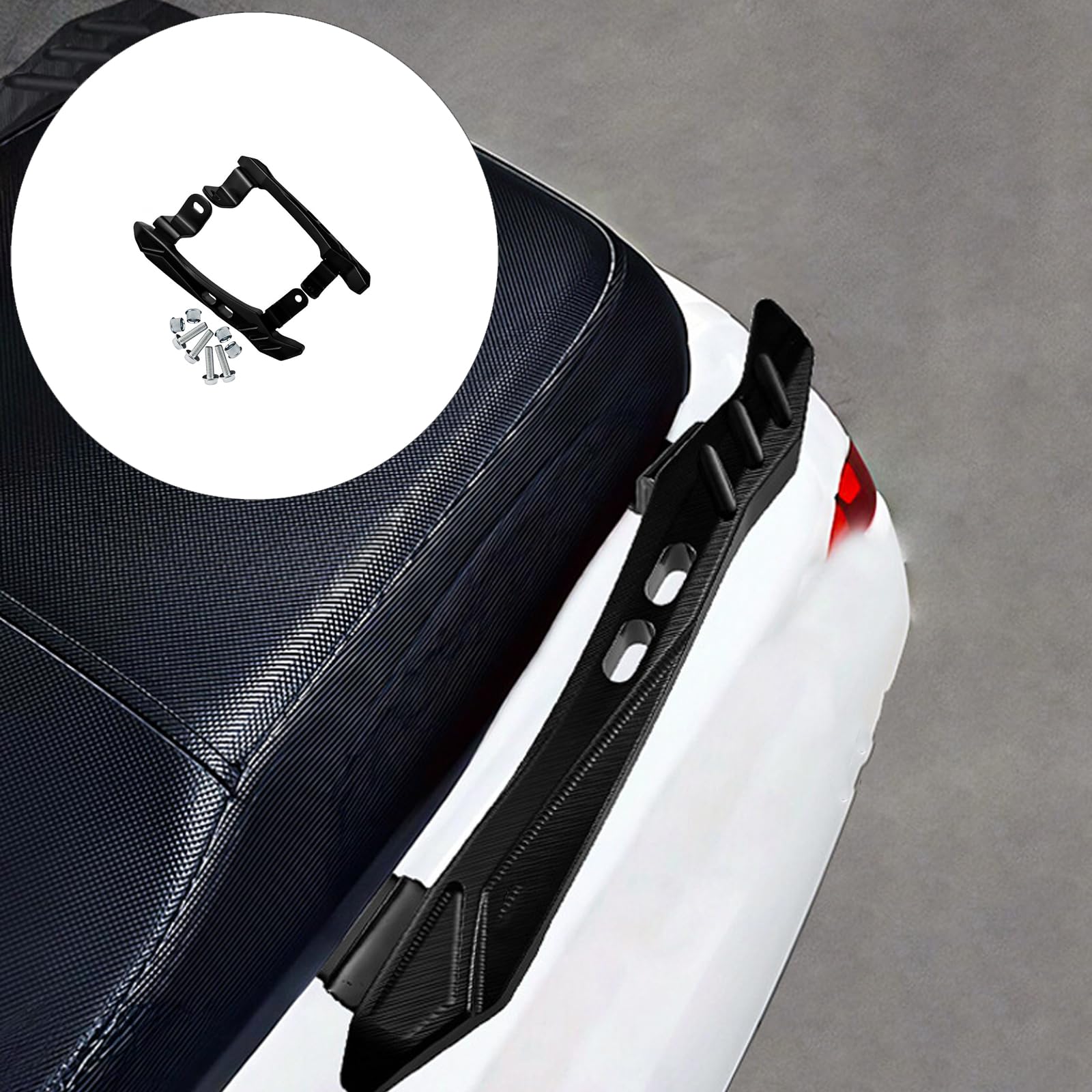 Maniglia posteriore anodizzata per moto YZFR3, nera | Alluminio lavorato con lunga durata per la pista generale del passeggero del motociclo, facile installare