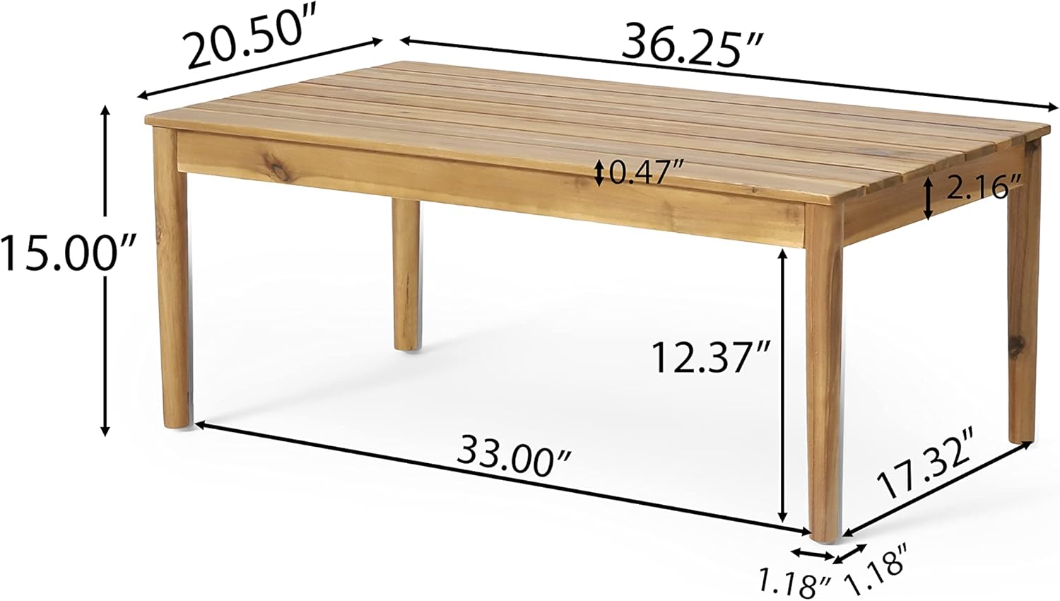 Bryan Outdoor Coffee Table - Acacia Wood - Teak