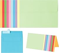 Keketer 30 Pack 5x7 Blank Cards & Matching Self-Seal A7 Envelopes - 10 Vibrant Colors for DIY Invites, Weddings, Birthdays