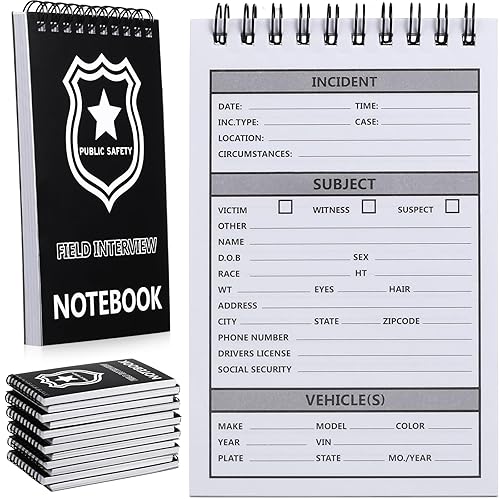 Teling Paquete de 12 cuadernos de entrevistas de campo de policía de seguridad pública, bloc de notas para oficiales de aplicación de la ley, disponible en Yaxa Costa Rica