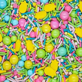 Hawaiian Sprinkles for Cupcakes and Cake Decorating - Fancy Hawaiian Cake Decorations with Edible Pineapple Candy Sprinkle...