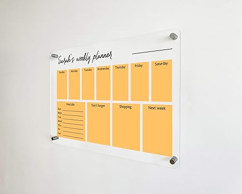 Miniatura 8 de Acrylic Family Planner Wall Calendar - Personalized Calendar 2024, Personalized Dry Erase Board, Dry Erase Calendar, Monthly Weekly Calendar,