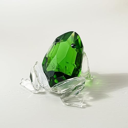 Miniatura 8 de H&D HYALINE & DORA Pequeña figura de rana de cristal colección pisapapeles centro de mesa adorno (verde)