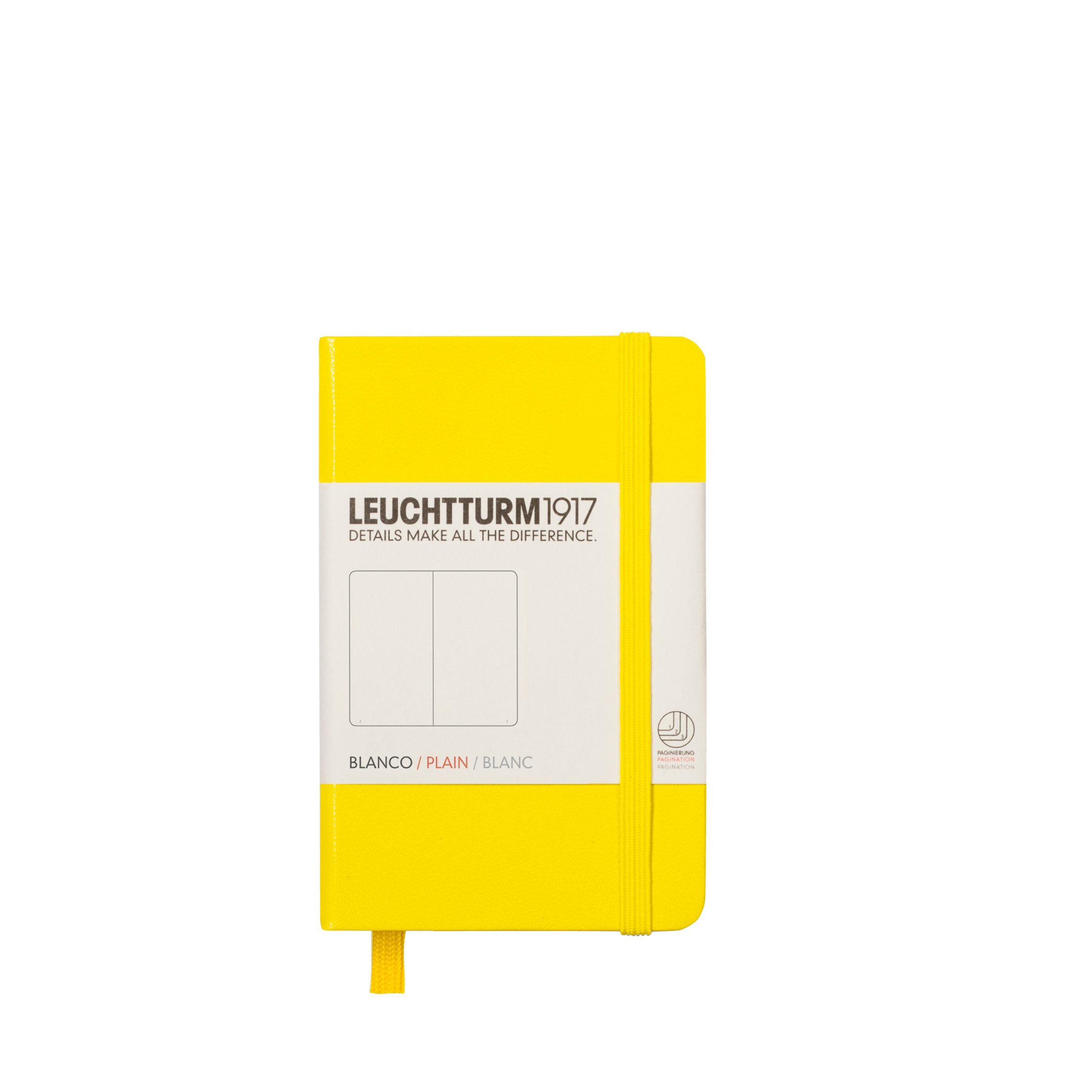 Leuchtturm 1917 Not Defteri Mini Boy (A7), Sert Kapak, 169 Numaralandırılmış Sayfa, Düz, Limon Sarı
