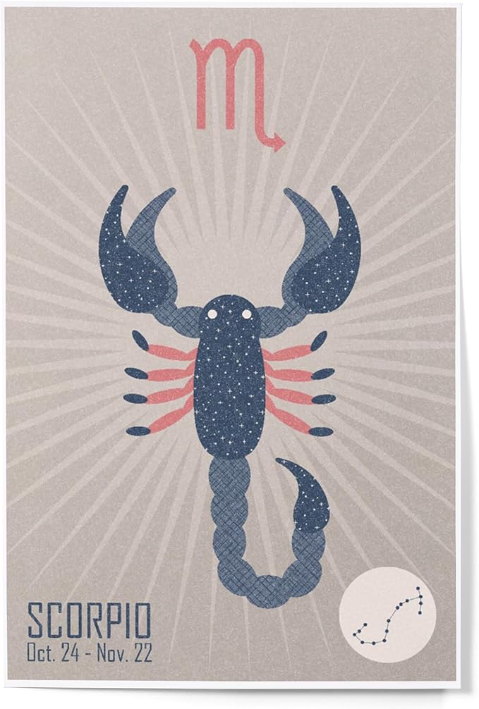 Lantern Press Scorpio, Woven Zodiac (12x18 Art Print, Travel Poster Wall Decor)