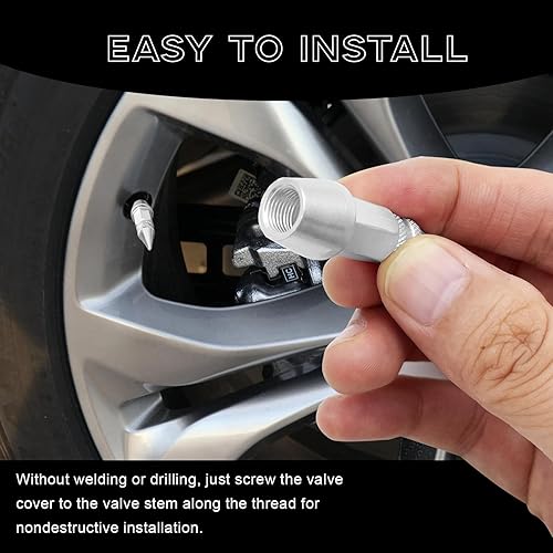 Miniatura 5 de NTNEV 4 tapas de válvula de vástago de aluminio con pinchos de 1.772 pulgadas, a prueba de polvo, tapas de neumáticos resistentes, se adaptan a la