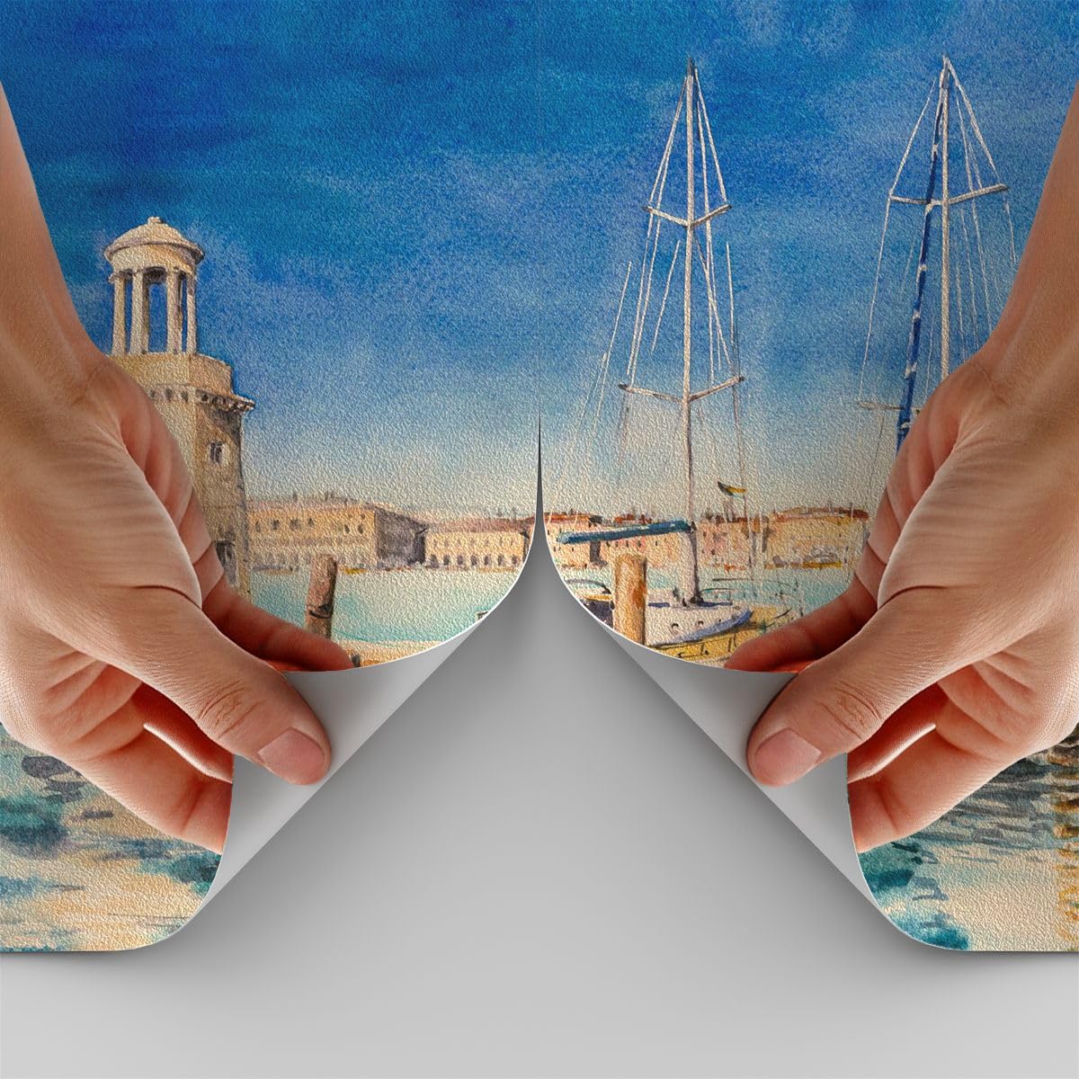 ARTTOR Carta da Parati Vinile in TNT 150x105 cm Marino Viaggi - 5315 - WF2 | Porta Paesaggio Lanterna Premium Sand Fotomurale Moderno Decorazione da Parete Murale da Parete Per Soggiorno ARTTOR