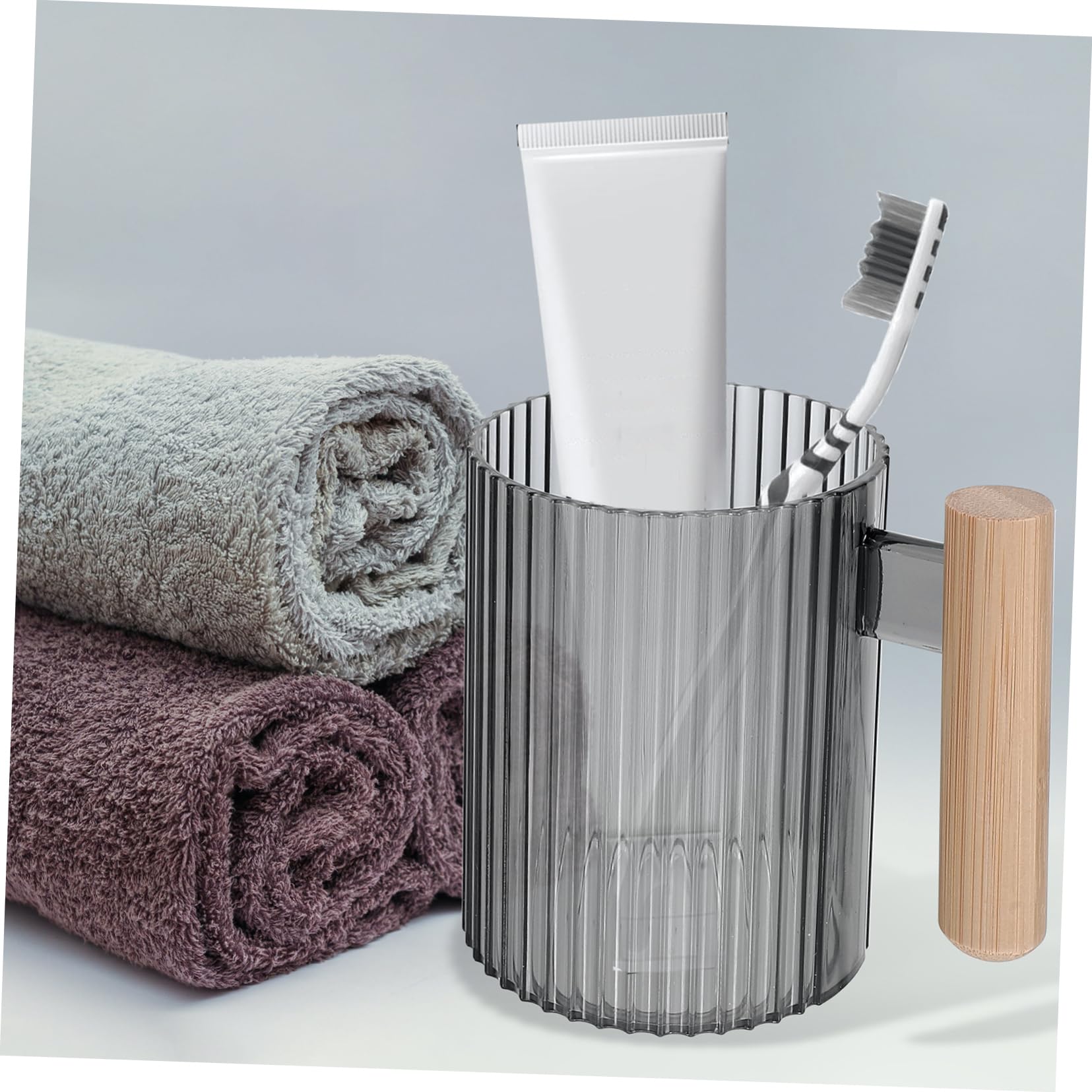 BRIGHTFUFU Toothbrush Cup Reusable Travel Tumbler 4pcs Plastic Mouthwash Cup Tooth Brush Holder for Family