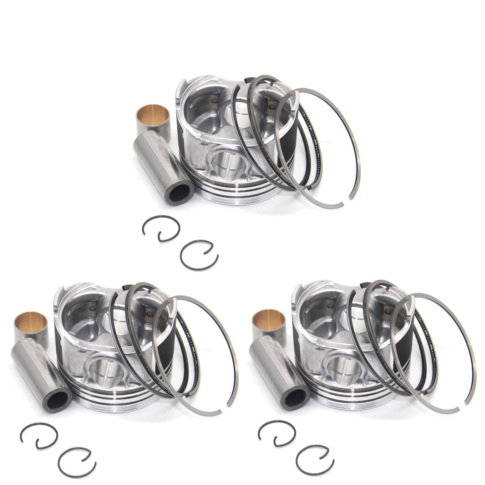 Seapple 3TNA72 Piston Kit 72mm Compatible with Yanmar 3TNA72 Engine John Deere 430 455 755 670 Tract