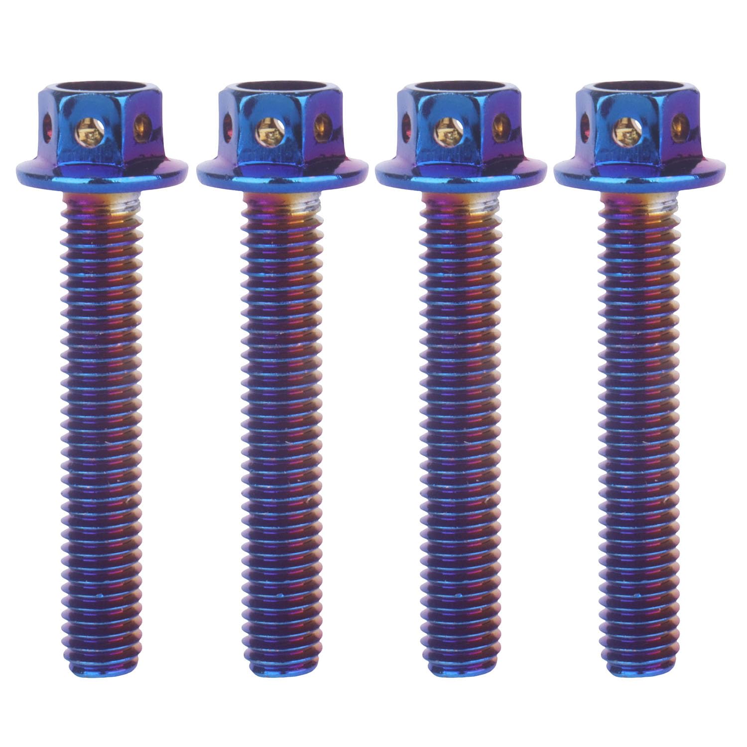 Tornillos de cabeza hexagonal acero inoxidable M6 azul para moto 7