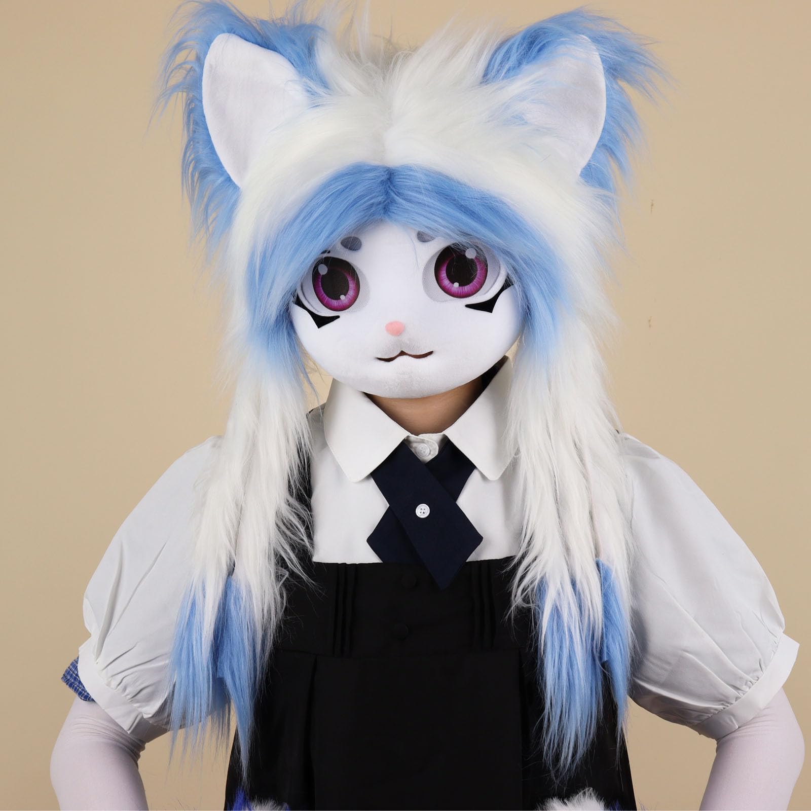 Equipo de cosplay para festivales peludos, cómodo gorro de animales, perfecto para juegos de rol y eventos de disfraces, barrio de cosplay suave