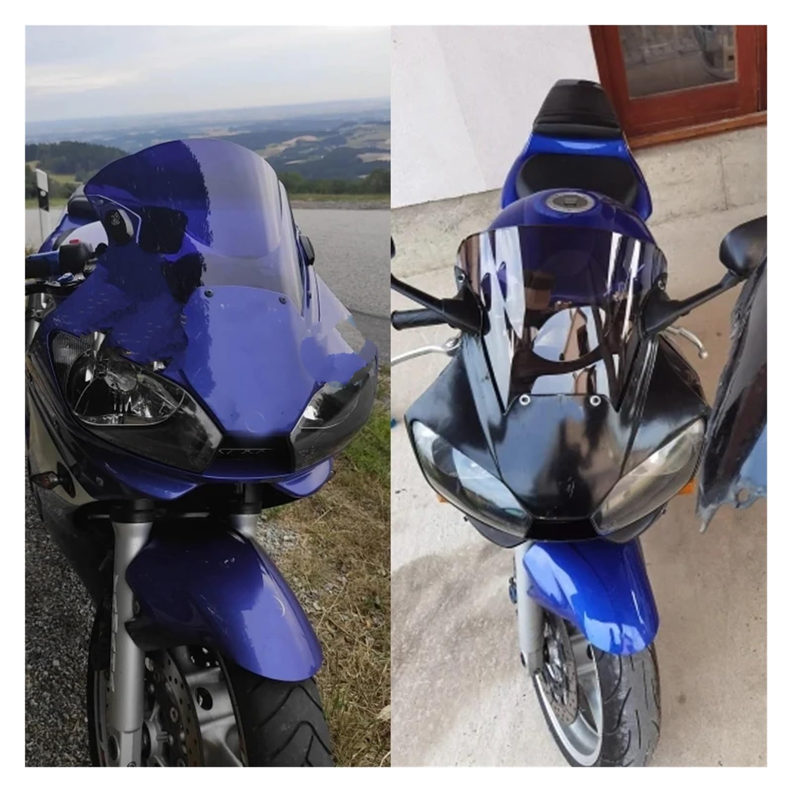 Pare-Brise Double Bulle Déflecteur Vent Moto Pour Yamaha YZF R6 600 1998-2002 - Noir - Protection Confort