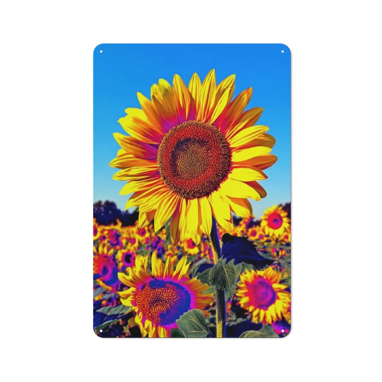 Junmoney Sunflower Field Bliss -6 Vintage Tin Sign 30X20cm With For Studio Or Craft Room, A Winter Wall Decor Update For Creative-Space Collectors