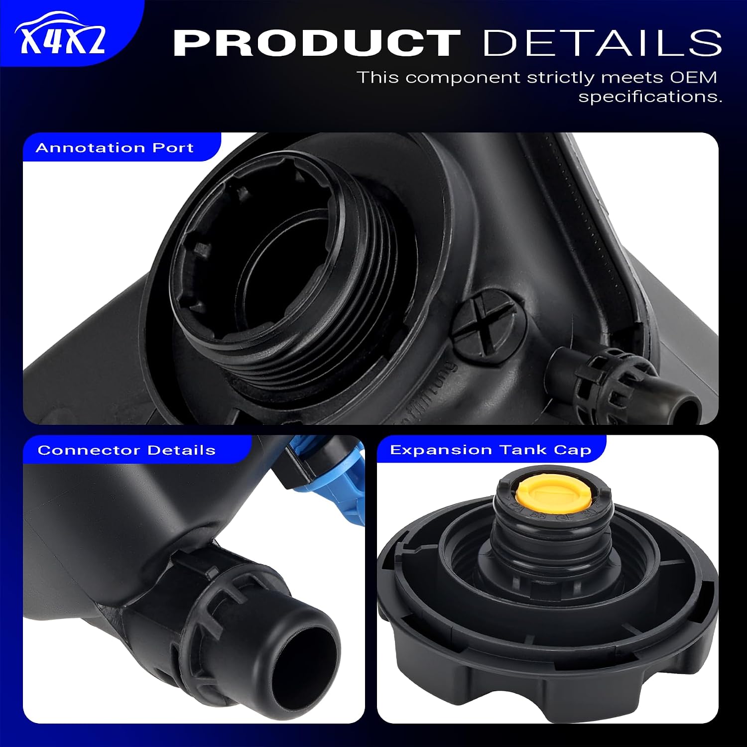 603-334 Engine Coolant Reservoir Radiator Expansion Tank with Level Sensor & Cap for BMW 330i 335i X1 Z4 E82 E88 E90 E91 E92 E93 17137607482 17137567462 17137640514