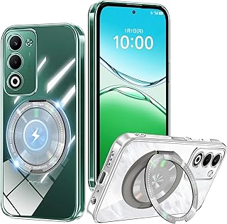 OPPO A5 5G 用 ケース クリア リング 360°回転スタンド機能 oppo a5 スマホケース 耐衝撃 オッポ a5 カバー 軽量 薄型 透明 TPU 車載ホルダー 対応 (クリア)