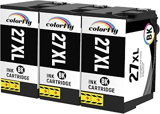 27XL Black Ink Cartridge Compatible for Epson 27 27XL ink for WorkForce WF-7720DTWF WF-7710DWF WF-7610DWF WF-7210DTW WF-7715DWF WF-3620DWF WF-7110DTW WF-3640DTWF WF-7620DTWF Printers (3 Black)