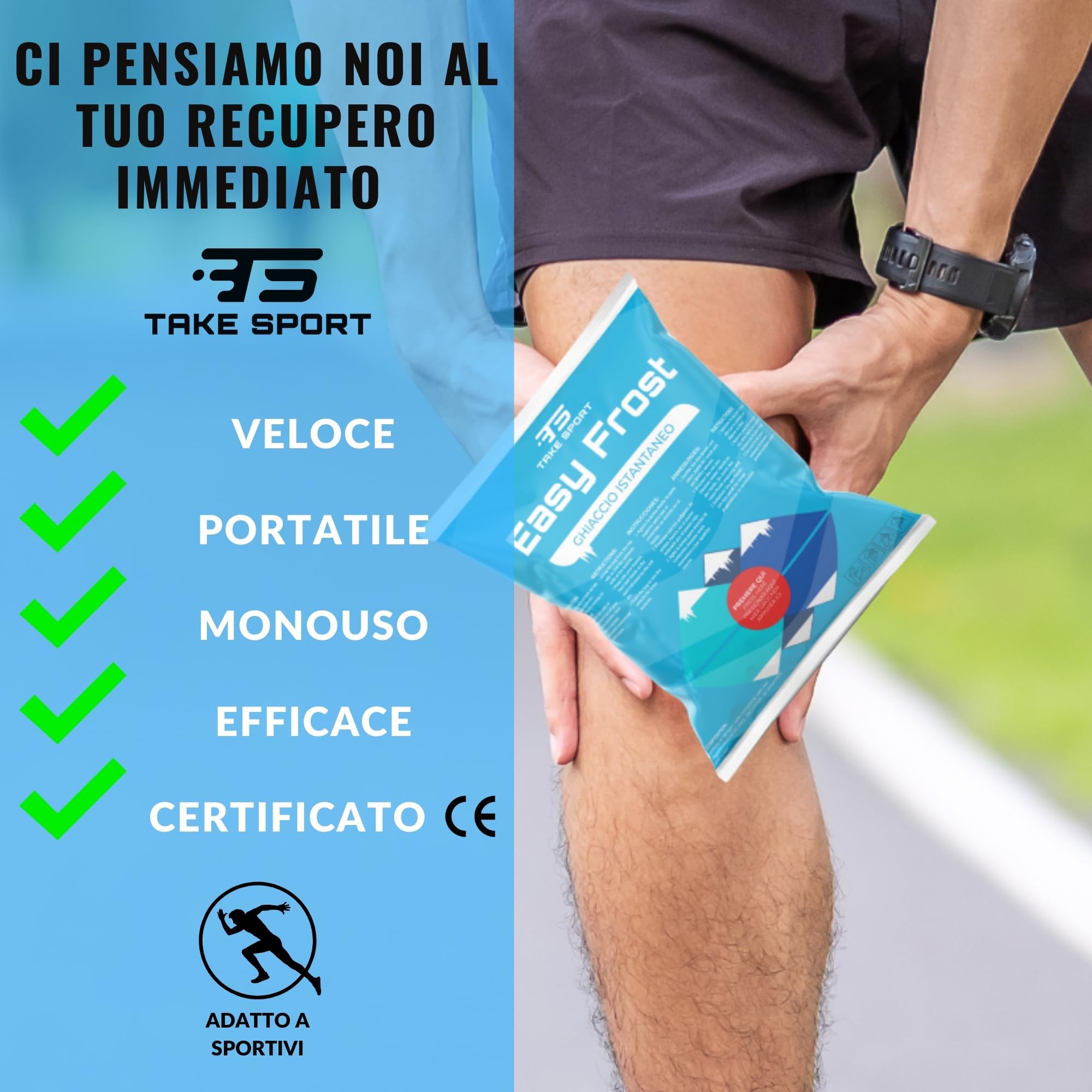 TS TAKE SPORT Ghiaccio istantaneo, Ghiaccio istantaneo buste, Ghiaccio secco, Monouso Sacco gelo sportivo. Diversi formati