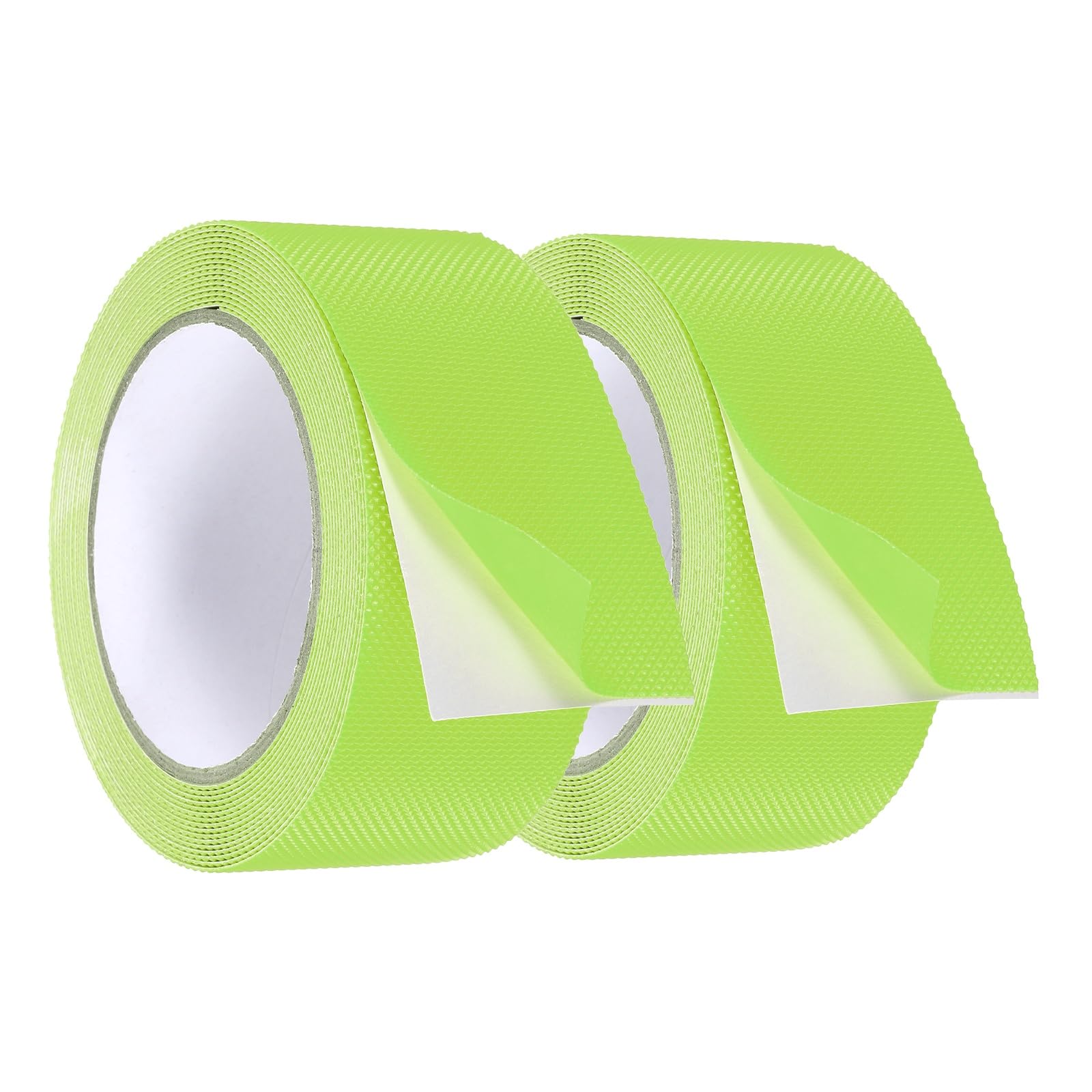 sourcing map 2 Pcs Rubber Grip Tape, 2 in x 16 ft Non-Slip Tape with Texture Waterproof Adhesive Non-Abrasive Grip Tapes for DIY Tool, Indoor & Outdoor Stair Steps, Ramp, Light Green
