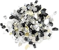 Vista 11 de Stanbroil - Vidrio ignífugo mezclado, 10 libras, Ónix Negro, Platino, Oro