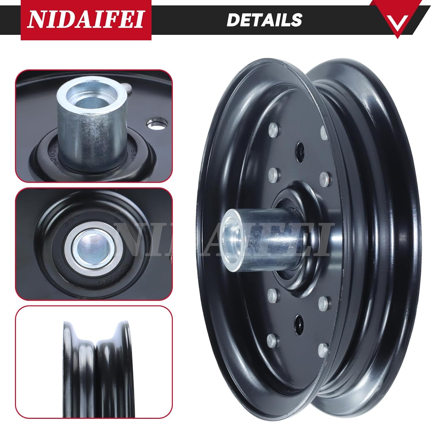 2 Pack 604231 Flat Idler Pulley Replaces Hustler 604231 for Hustler 48" Raptor SD, 52" Raptor, 60" Raptor SD, 934794, 935817, 935916, 936476, 937854, 938670, 939223, 935759, 935833 Lawn Mower
