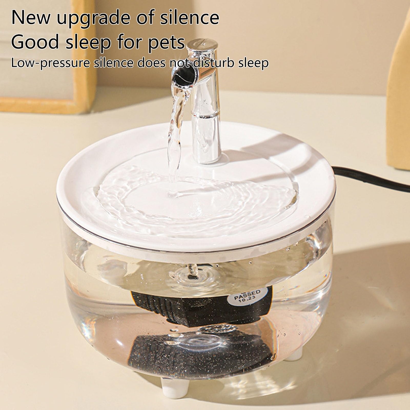 Bebedero Para Mascotas, Fuentes De Agua Para Gatos Para Interiores, Fuente De Agua Inalámbrica USB De 1 L, Dispensador De Agua Para Gatos Con Apagado Automático, Comedero De Agua Visible,Rosado