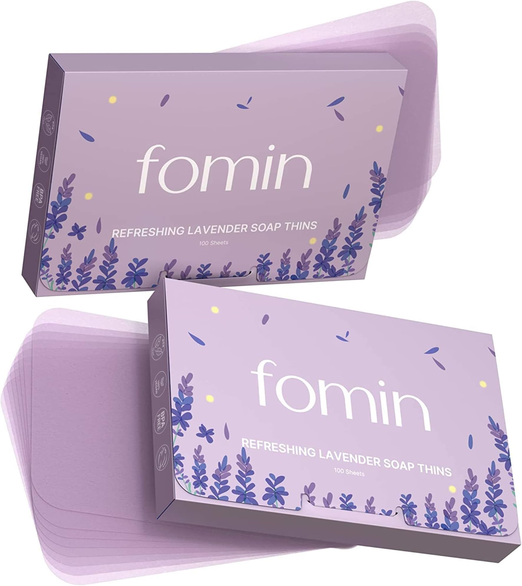 Antibacterial Paper Soap Sheets for Hand Washing - (200 Sheets) Lavender Portable Travel Soap Sheets, Dissolvable Camping Mini Soap, Portable Hand Soap sheet