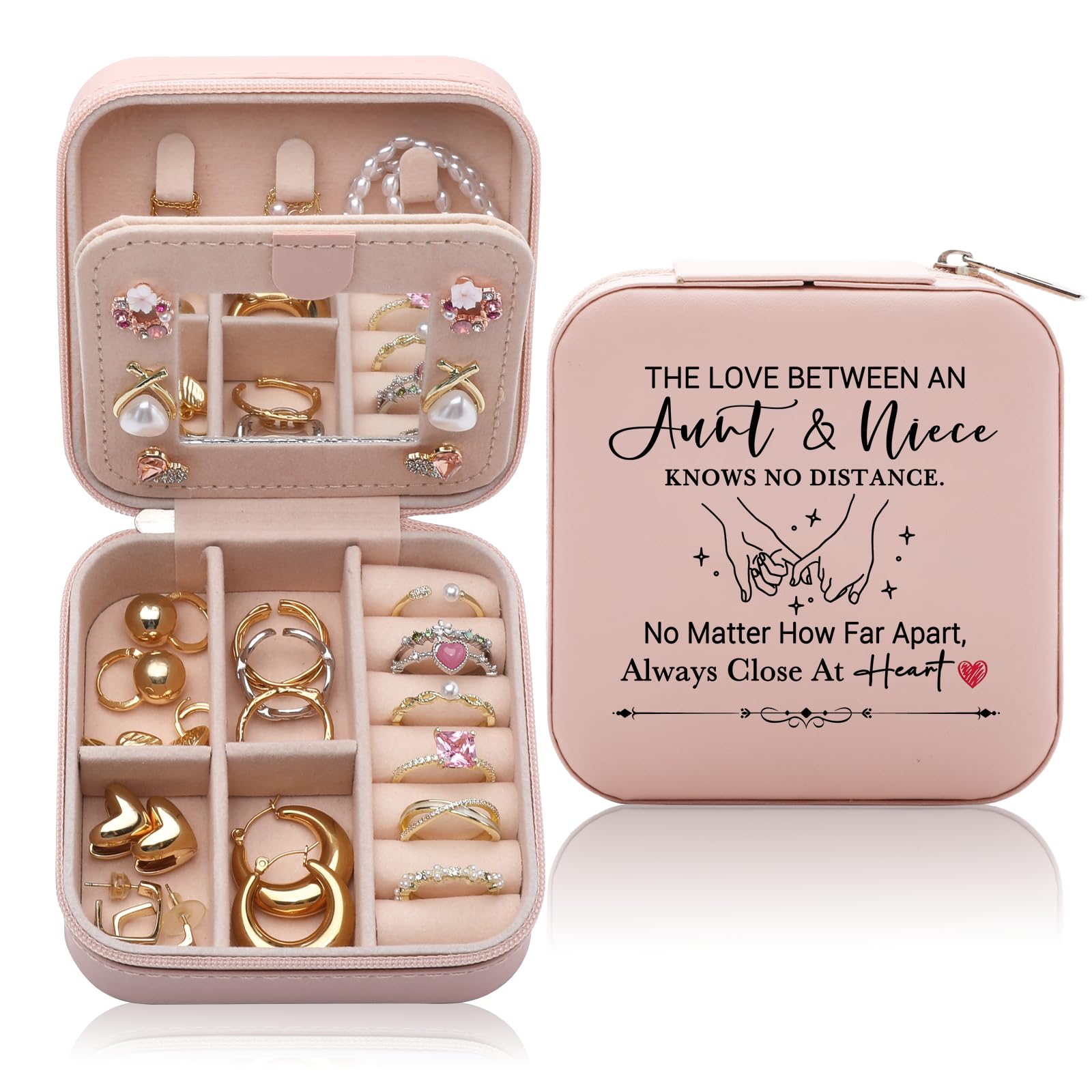Aunt and Niece Gift Jewelry Box, Aunt Gifts from Niece, Nieces Gifts from Auntie, Best Unique Birthday Christmas Gift for Aunts Niece Jewelry Case